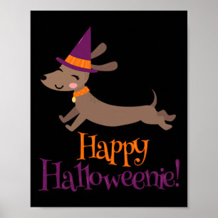 Wiener Dog Halloween Skeleton Dachshund Lover Hall Poster
