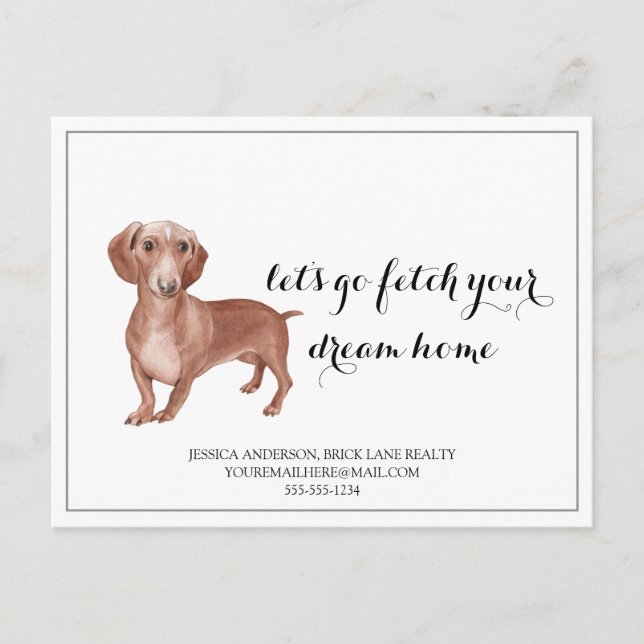 Wiener Dog Immobilier Acheter Carte Postale Market (Devant)
