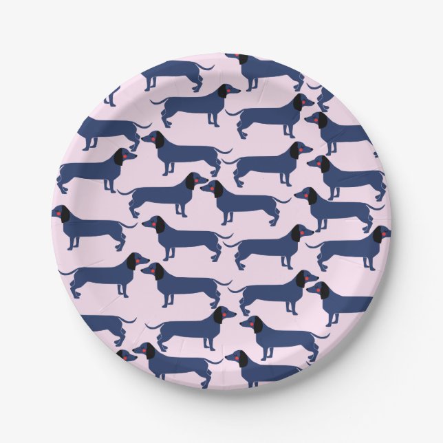 Wiener Dog Paper Plates (Front)
