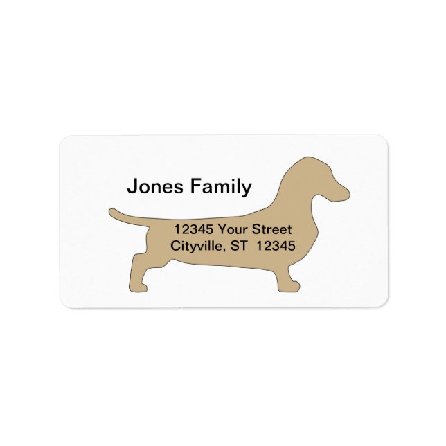 wiener dog return address label (Front)