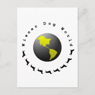 Wiener Dog World Graphic Postcard