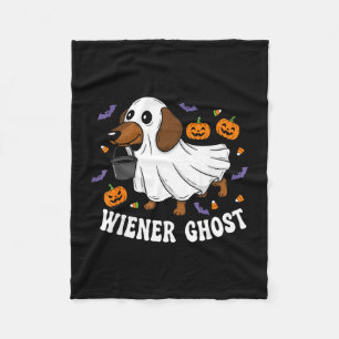 Wiener ghost funny dachshund halloween dog fleece blanket