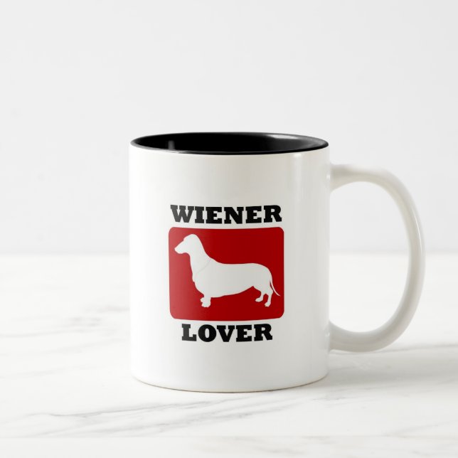 Wiener Lover Two-Tone Coffee Mug (Right)
