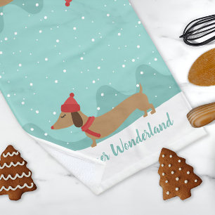 Wiener Wonderland Dachshund Christmas Hand Towel