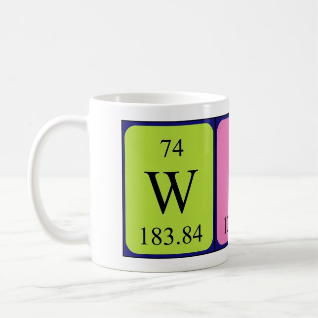 Wies periodic table name mug (Left)