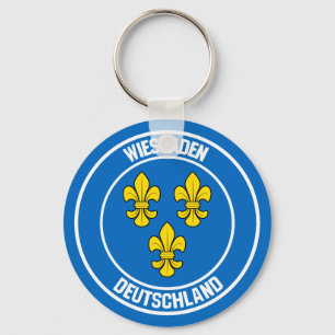 Wiesbaden Round Emblem Keychain
