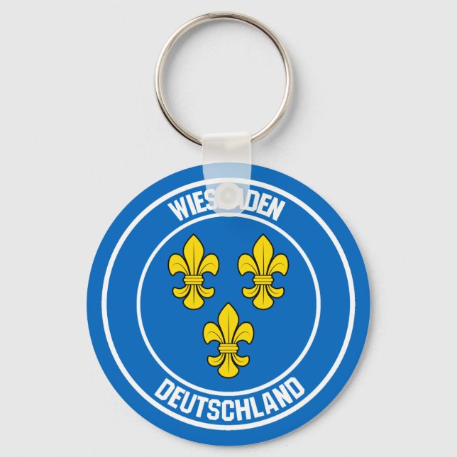 Wiesbaden Round Emblem Keychain (Front)