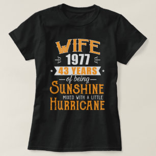 Wife 1977 Gift, 43 Years Wedding Anniversary T-Shirt
