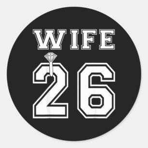 Wife 2026 Husband Matching Engagement Party Classic Round Sticker