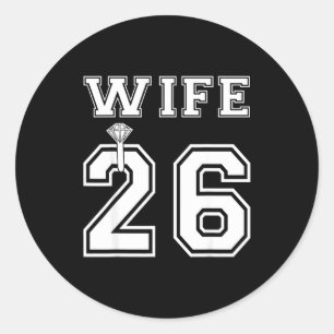 Wife 2026 husband matching engagement party classic round sticker