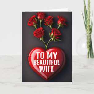WIFE ANNIVERSARY ROSES ROMANTIC GREETING CARD