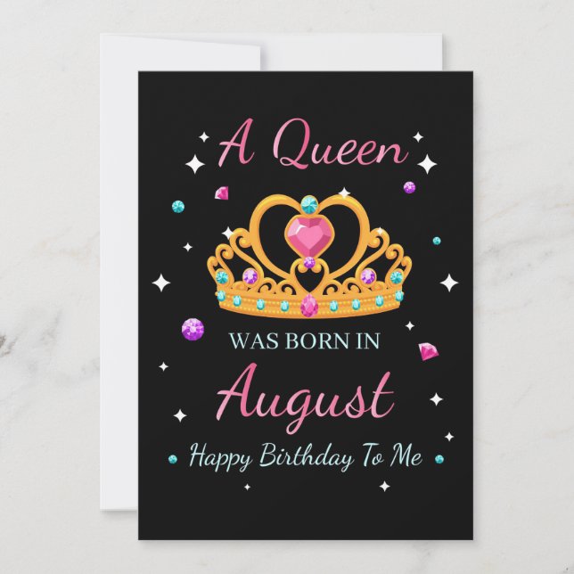Wife Art A Queen Was Born In August Save The Date (Front)