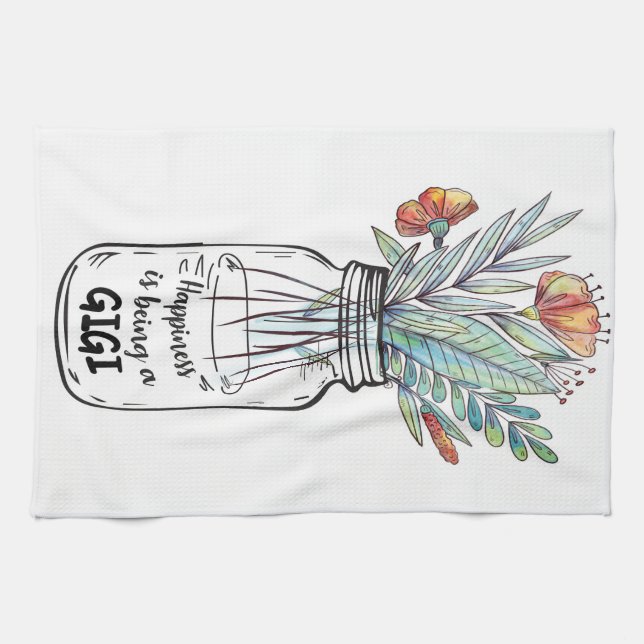 Wife Art Happiness Is Being A GiGi Kitchen Towel (Horizontal)