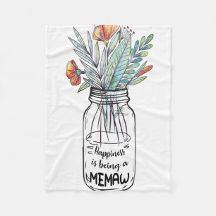 Wife Art Happiness Is Being A Memaw Fleece Blanket
