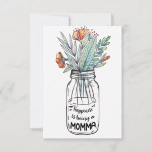 Wife Art Happiness Is Being A Momma Thank You Card