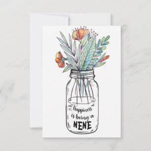 Wife Art Happiness Is Being A Nene Thank You Card