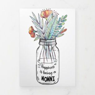 Wife Art Happiness Is Being A Nonni Tri-Fold Card