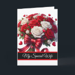 Wife Birthday Card<br><div class="desc">Birthday card is shown with a pretty floral bouquet print. 
Card has a special message inside for your special wife.
Customize this card or buy as is.




Licensed Image</div>