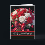 Wife Birthday Card<br><div class="desc">Birthday card is shown with a pretty floral bouquet print. 
Card has a special message inside for your special wife.
Customize this card or buy as is.




Licensed Image</div>