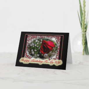 Wife Birthday Rose & Baby's Breath Card