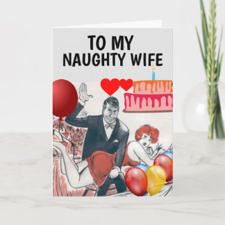WIFE BIRTHDAY SPANKING GREETING CARD