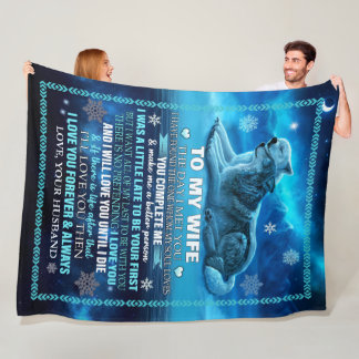 Wife Blanket Wolf, Personalized to My Wife Fleece