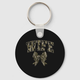 Wife Camo Coquette Bow Camouflage Hunting Woman Du Keychain