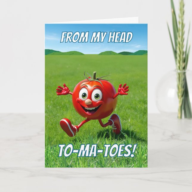 Wife Cute Anniversary Tomato Pun Cartoon Card (Front)