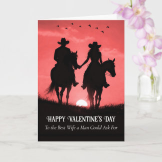 Wife Cute Happy Valentines Day Country Western Card
