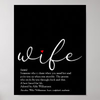 Wife Definition Chic Script Red Love Heart Fun
