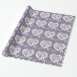Wife diamond wedding anniversary heart photo wrap wrapping paper<br><div class="desc">Wedding anniversary wrapping paper in grey. Personalize this anniversary paper with your own photo and wife's name and anniversary year. Currently reads To My darling wife Isabella Diamond wedding 60 years. Beautiful diamond stone effect in a heart shape printed graphics 60th Ruby Wedding Anniversary wrapping paper ideal to wrap up...</div>