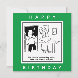 Wife Doesn't Believe Pub Had a Beer Sale Cartoon Card
