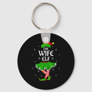 Wife Elf Christmas Family Girls Women Elf Squad Xm Keychain
