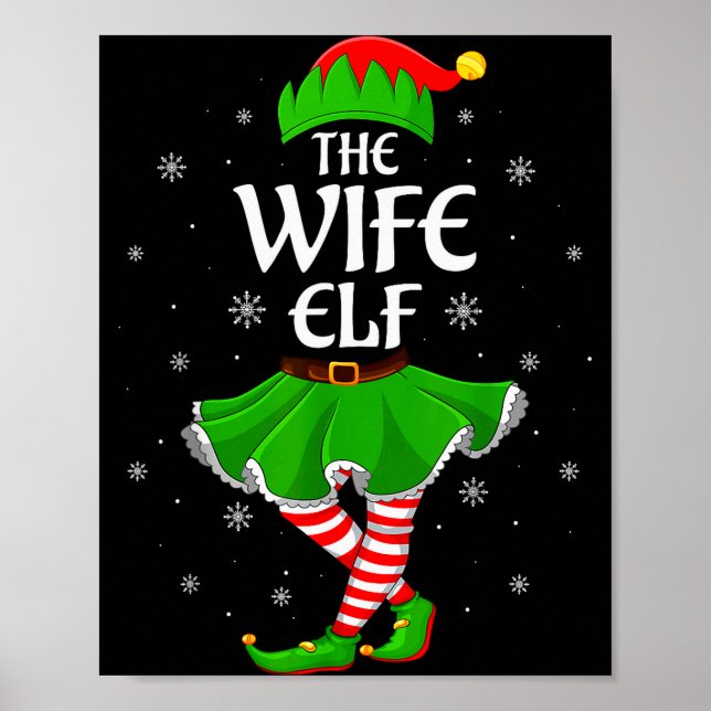 Wife Elf Christmas Family Girls Women Elf Squad Xm Poster (Front)