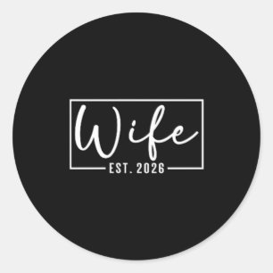 Wife Est 2026 Married Couple Wedding Honeymoon Classic Round Sticker