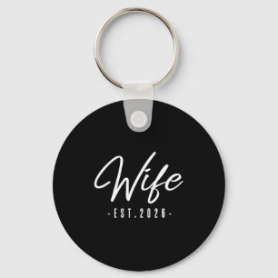 Wife est 2026 married honeymoon bride mrs. wedding keychain