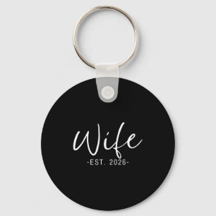 Wife est 2026 married honeymoon wedding couples keychain