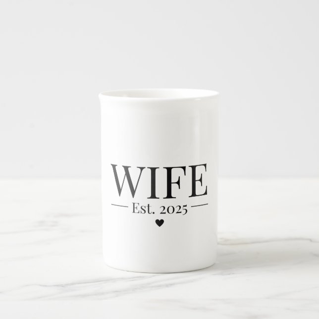 Wife Established 2025 Bone China Mug (Front)