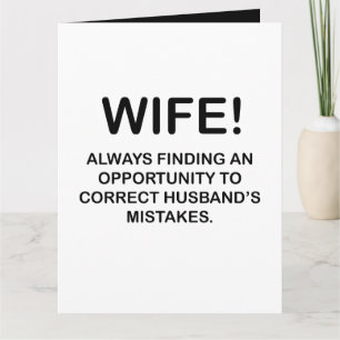 Wife Funny Typography Wife Greeting Card