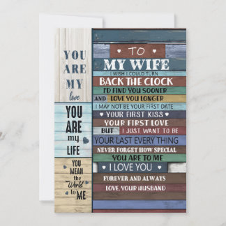 Wife Gift | Letter To My Wife Love From Husband Holiday Card