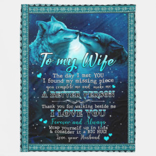 Wife Gifts   Letter To My Wife I Love You Forever Fleece Blanket