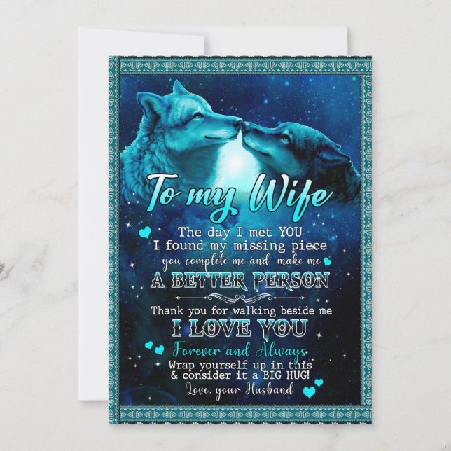 Wife Gifts | Letter To My Wife I Love You Forever Holiday Card (Front)