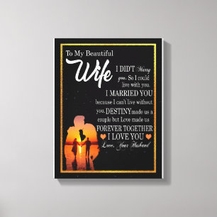 Wife Gifts   Letter To My Wife Love From Husband Canvas Print