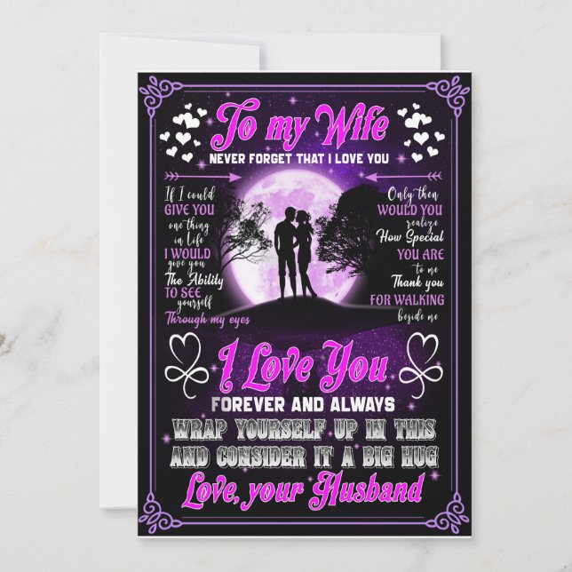 Wife Gifts | Letter To My Wife Love From Husband Invitation (Front)