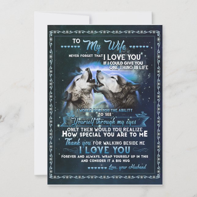 Wife Gifts | Letter To My Wife Love From Husband Invitation (Front)