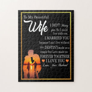 Wife Gifts Letter To My Wife Love From Husband Jigsaw Puzzle