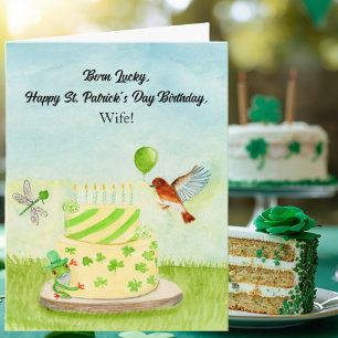 Wife Happy St Patricks Day Birthday Card