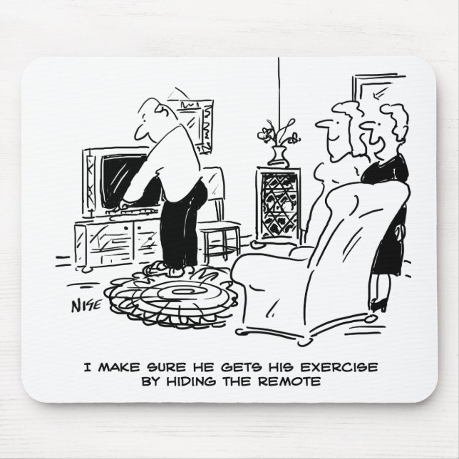 Wife Hides the TV Remote Control Mouse Pad (Front)