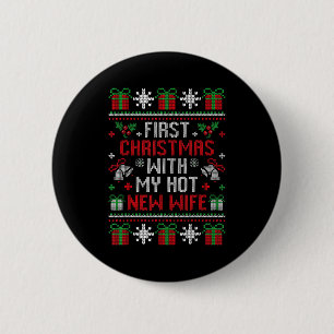 Wife Husband First Christmas Just Married Christma 2 Inch Round Button
