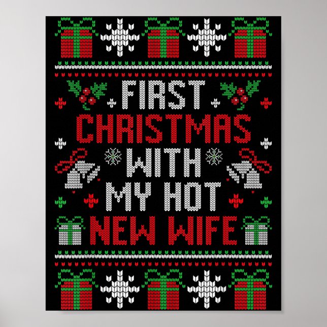 Wife Husband First Christmas Just Married Christma Poster (Front)